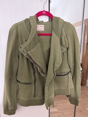 Free People Olive Utility Hooded Jacket